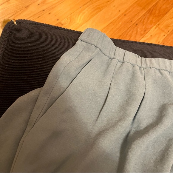 Eileen Fisher Silk Crepe Sky Blue Pants - Picture 2 of 3